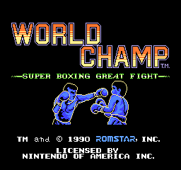 World Champ - Super Boxing Great Fight Title Screen